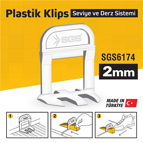 PLASTİK SEVİYE DERZ ARTISI 2 MM ( 100 LÜ PK ) SGS